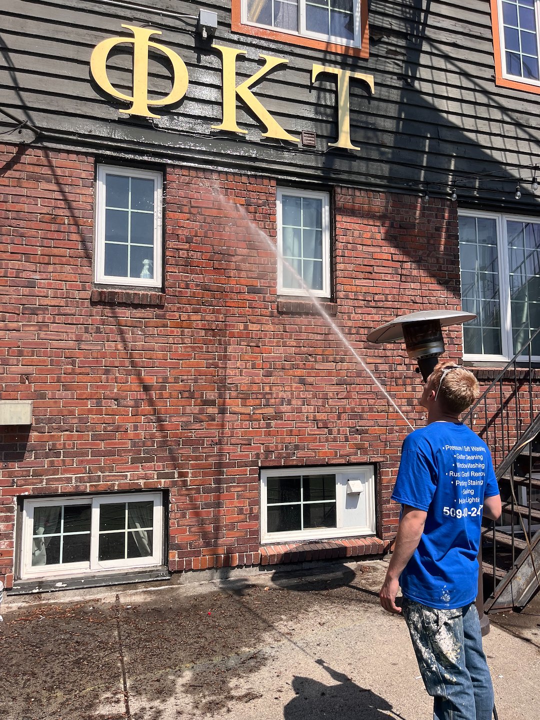 WSU Fraternity House Wash, Roof Wash, and Gutter Clean Out